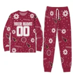 arizona-cardinals-cuffed-pajamas-personalized-floral-doodle-scatter-red-best-selling.webp