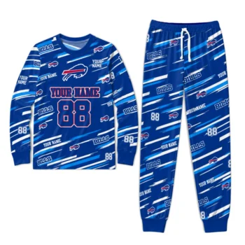 Buffalo Bills Cuffed Pajamas Custom Diagonal Brush Strokes Blue Best Selling Webp