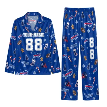 Buffalo Bills Satin Pajamas Custom Novelty Motif Toss Best Selling Webp