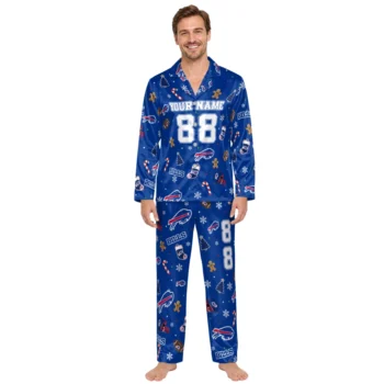 Buffalo Bills Satin Pajamas Custom Novelty Motif Toss Fashion Forward Webp