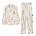cincinnati-bengals-satin-pajamas-customized-botanical-sprigs-cream-best-selling.webp