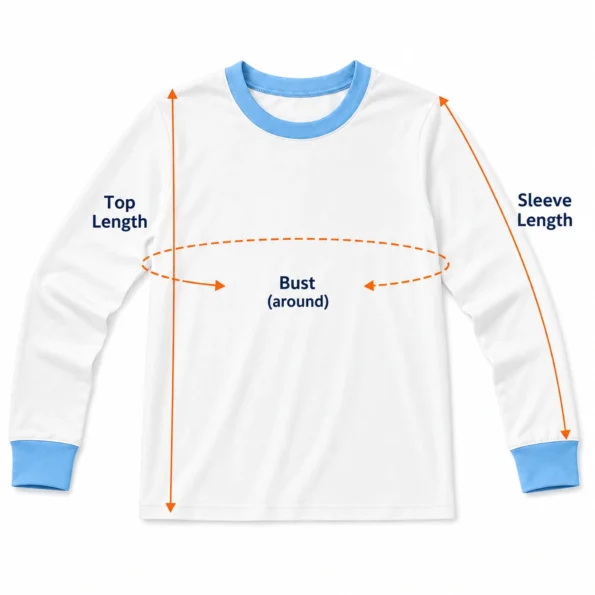 cuffed pajama top size guide