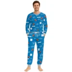 detroit-lions-cuffed-pajamas-custom-sparse-oval-toss-blue-best-selling.webp
