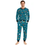 jacksonville-jaguars-cuffed-pajamas-customized-sparse-oval-toss-teal-best-selling.webp