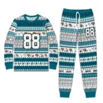 jacksonville-jaguars-cuffed-pajamas-personalized-geometric-motif-bands-teal-white-best-selling.webp