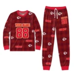 kansas-city-chiefs-cuffed-pajamas-personalized-buffalo-check-red-best-selling.webp