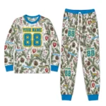 los-angeles-chargers-cuffed-pajamas-custom-botanical-ornament-toss-green-best-selling.webp