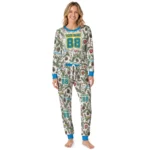 los-angeles-chargers-cuffed-pajamas-custom-botanical-ornament-toss-green-best-selling.webp