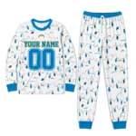 los-angeles-chargers-cuffed-pajamas-custom-wavy-light-strands-blue-white-best-selling.webp