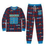 los-angeles-chargers-cuffed-pajamas-customized-buffalo-check-blue-red-best-selling.webp