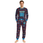 los-angeles-chargers-cuffed-pajamas-customized-buffalo-check-blue-red-best-selling.webp