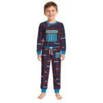 los-angeles-chargers-cuffed-pajamas-customized-buffalo-check-blue-red-best-selling.webp