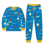 los-angeles-chargers-cuffed-pajamas-customized-sparse-oval-toss-blue-best-selling.webp