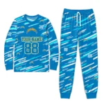 los-angeles-chargers-cuffed-pajamas-personalized-diagonal-brush-strokes-blue-best-selling.webp