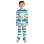 los-angeles-chargers-cuffed-pajamas-personalized-geometric-motif-bands-blue-white-best-selling.webp