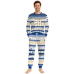 los-angeles-rams-cuffed-pajamas-custom-geometric-motif-bands-blue-white-best-selling.webp