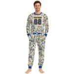 los-angeles-rams-cuffed-pajamas-customized-botanical-ornament-toss-green-best-selling.webp