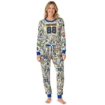 los-angeles-rams-cuffed-pajamas-customized-botanical-ornament-toss-green-best-selling.webp
