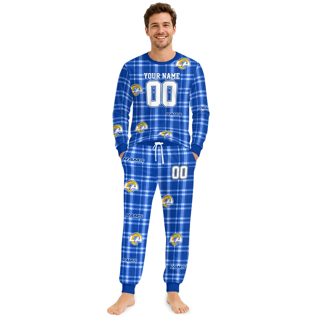 los-angeles-rams-cuffed-pajamas-customized-windowpane-plaid-blue-fashion-forward.webp Los Angeles Rams Cuffed Pajamas Customized Windowpane Plaid Blue Fashion Forward Webp