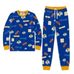 los-angeles-rams-cuffed-pajamas-personalized-sparse-oval-toss-blue-best-selling.webp