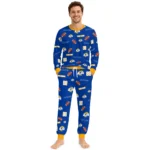los-angeles-rams-cuffed-pajamas-personalized-sparse-oval-toss-blue-best-selling.webp
