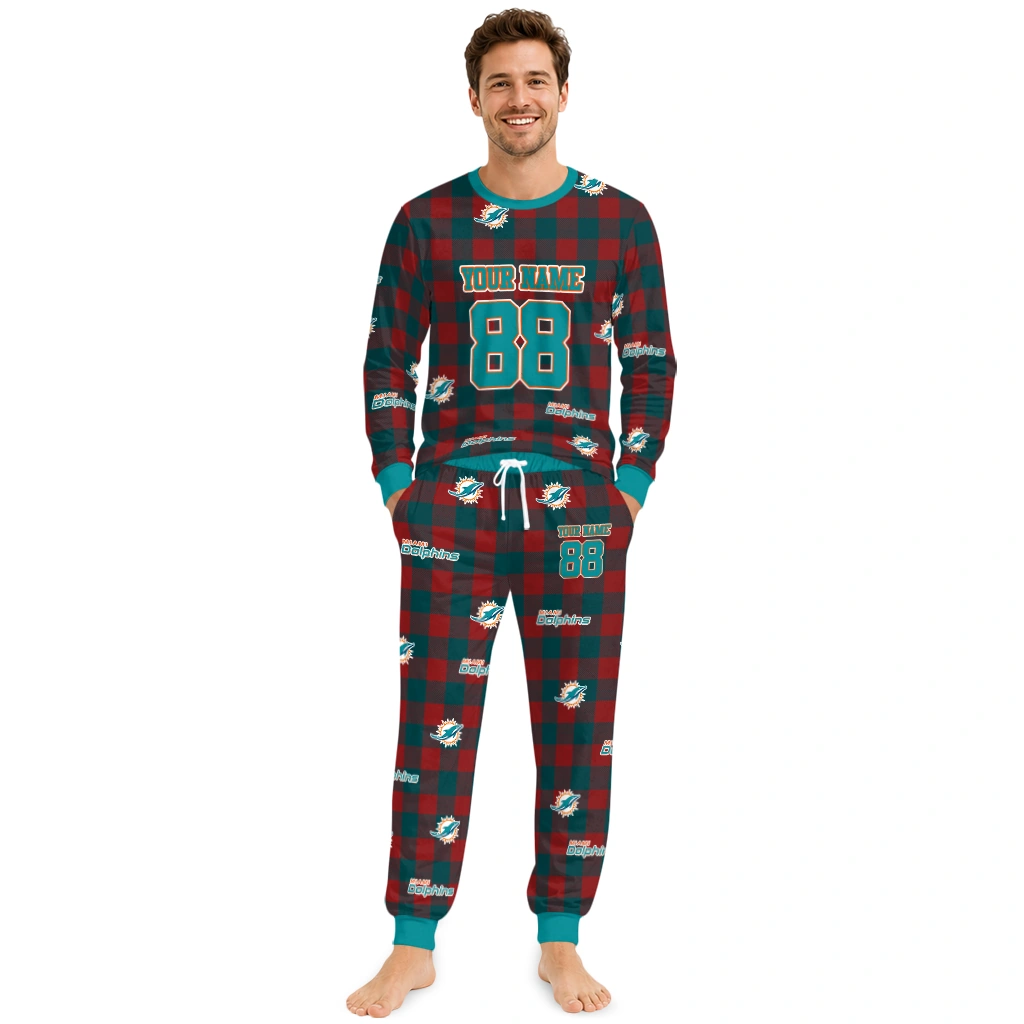 miami-dolphins-cuffed-pajamas-custom-buffalo-check-aqua-red-fashion-forward.webp Miami Dolphins Cuffed Pajamas Custom Buffalo Check Aqua Red Fashion Forward Webp