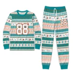 miami-dolphins-cuffed-pajamas-customized-geometric-motif-bands-aqua-white-best-selling.webp