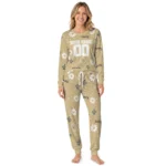 new-orleans-saints-cuffed-pajamas-custom-floral-doodle-scatter-gold-best-selling.webp