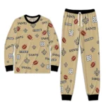 new-orleans-saints-cuffed-pajamas-custom-sparse-oval-toss-gold-best-selling.webp
