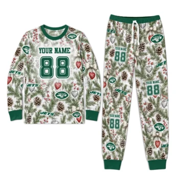 New York Jets Cuffed Pajamas Customized Botanical Ornament Toss Green Best Selling Webp