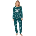 philadelphia-eagles-cuffed-pajamas-custom-floral-doodle-scatter-green-best-selling.webp
