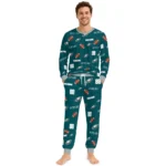 philadelphia-eagles-cuffed-pajamas-custom-sparse-oval-toss-green-best-selling.webp