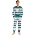 philadelphia-eagles-cuffed-pajamas-customized-geometric-motif-bands-green-white-best-selling.webp