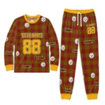pittsburgh-steelers-cuffed-pajamas-customized-buffalo-check-gold-red-best-selling.webp