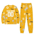 pittsburgh-steelers-cuffed-pajamas-customized-floral-doodle-scatter-gold-best-selling.webp