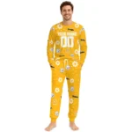 pittsburgh-steelers-cuffed-pajamas-customized-floral-doodle-scatter-gold-best-selling.webp