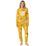 pittsburgh-steelers-cuffed-pajamas-customized-floral-doodle-scatter-gold-best-selling.webp