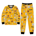 pittsburgh-steelers-cuffed-pajamas-customized-sparse-oval-toss-gold-best-selling.webp