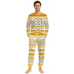 pittsburgh-steelers-cuffed-pajamas-personalized-geometric-motif-bands-gold-white-best-selling.webp