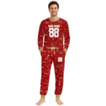 san-francisco-49ers-cuffed-pajamas-custom-garland-icon-medley-red-best-selling.webp