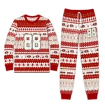 san-francisco-49ers-cuffed-pajamas-custom-geometric-motif-bands-red-white-best-selling.webp