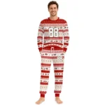 san-francisco-49ers-cuffed-pajamas-custom-geometric-motif-bands-red-white-best-selling.webp