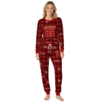 san-francisco-49ers-cuffed-pajamas-personalized-buffalo-check-red-best-selling.webp