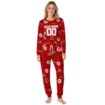 san-francisco-49ers-cuffed-pajamas-personalized-floral-doodle-scatter-red-best-selling.webp