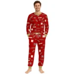 san-francisco-49ers-cuffed-pajamas-personalized-sparse-oval-toss-red-best-selling.webp